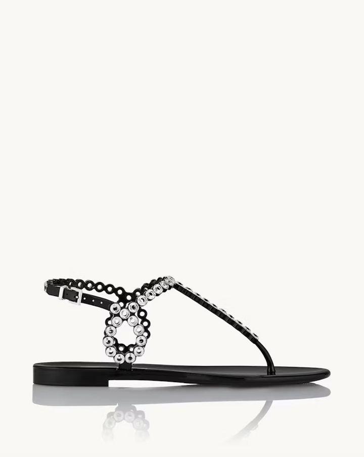 AQUAZURRA ALMOST BARE CRYSTAL JELLY SANDAL FLAT