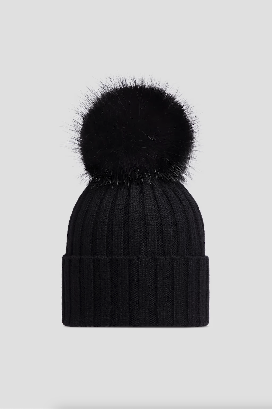 MONCLER WOOL BEANIE WITH POM POM