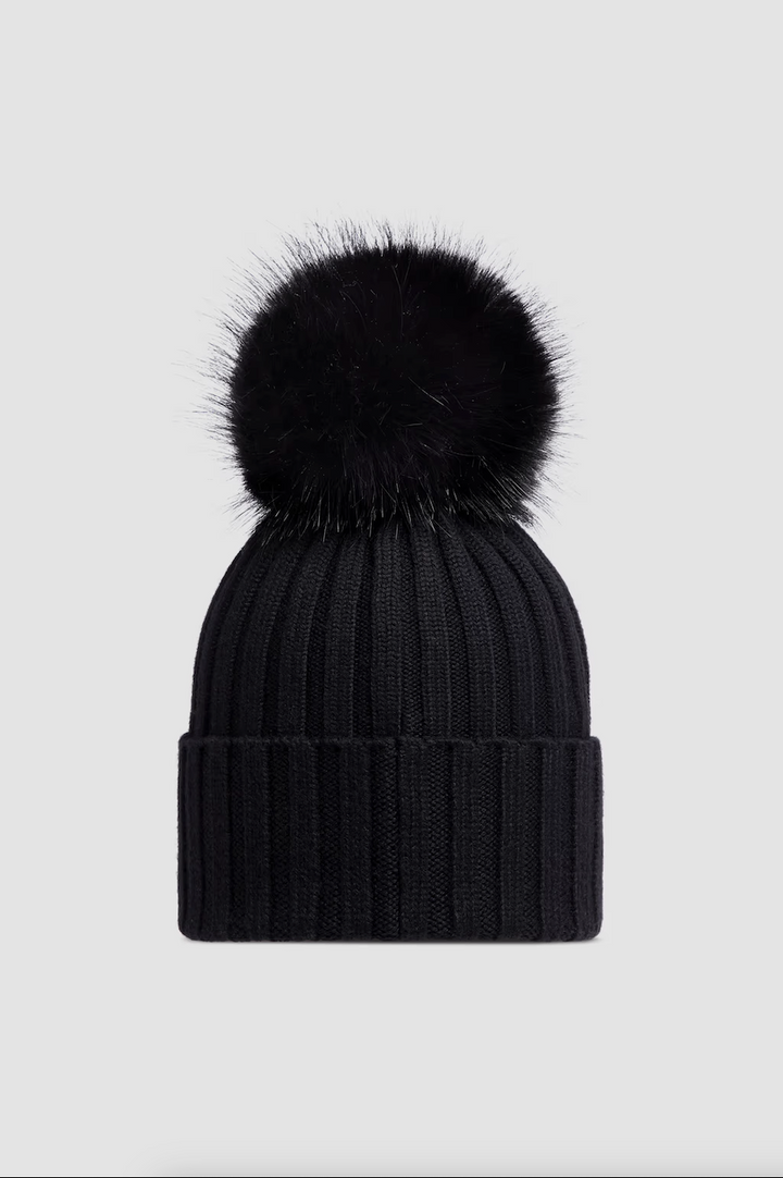 MONCLER WOOL BEANIE WITH POM POM