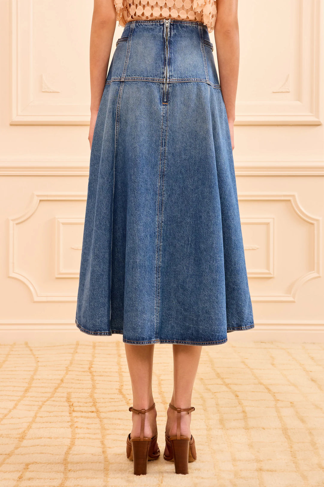 The Brigette Denim Midi Skirt