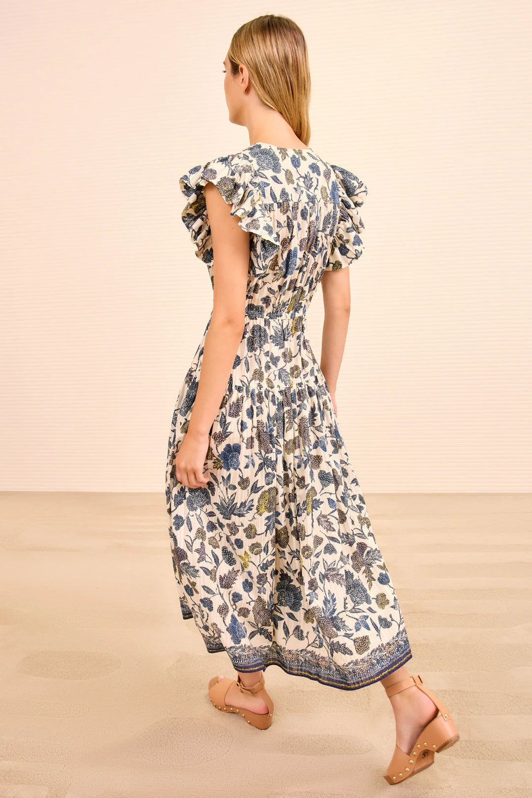 Kairi Flutter Sleeve Midi Dress