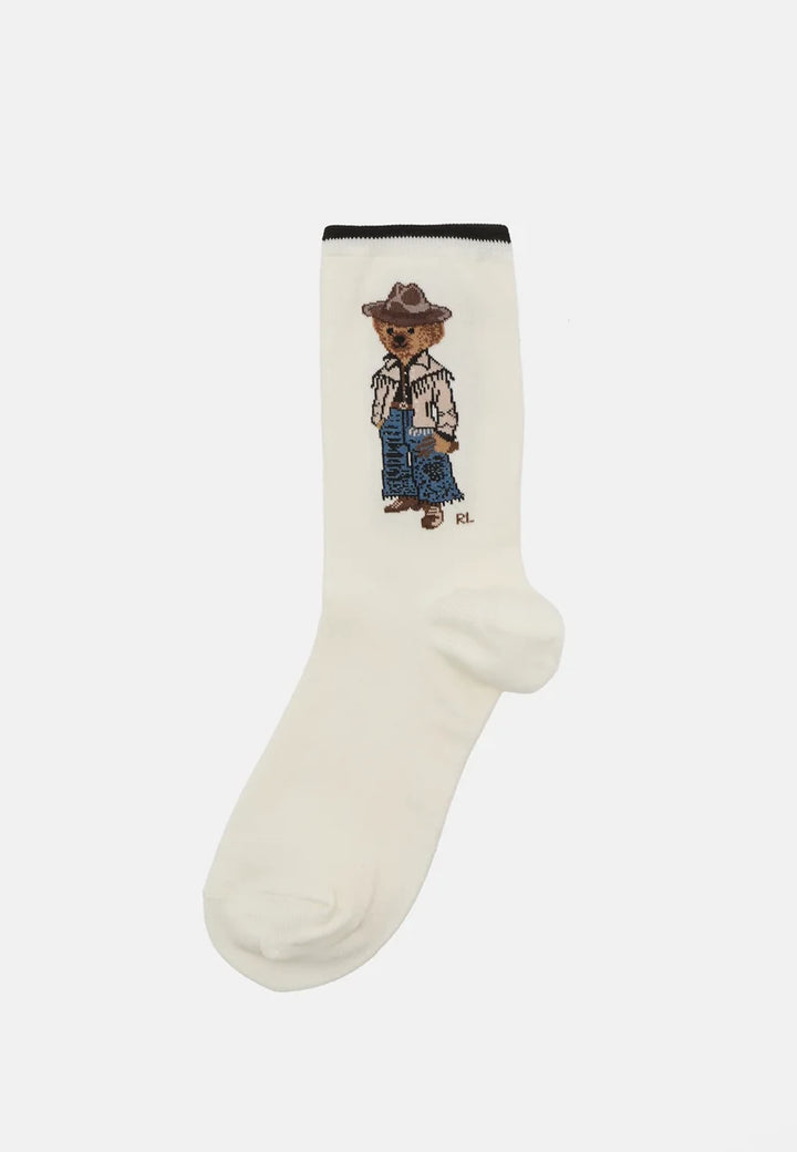 POLO RALPH LAUREN POLO BEAR COTTON-BLEND TROUSER SOCKS