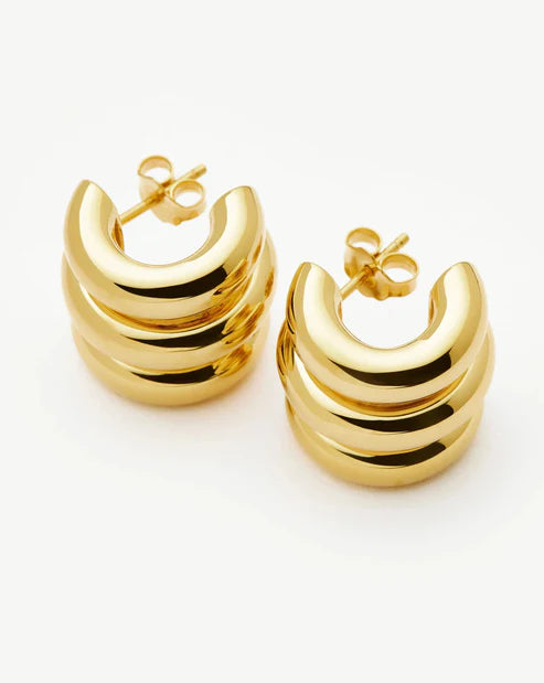 CHUBBY TRIPLE SMALL HOOP EARRINGS