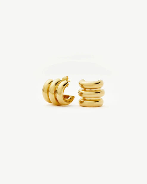 CHUBBY TRIPLE SMALL HOOP EARRINGS
