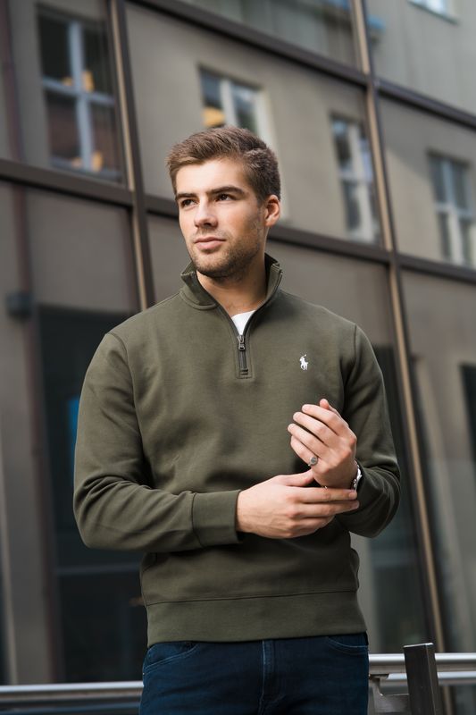 Double-Knit Quarter-Zip Pullover