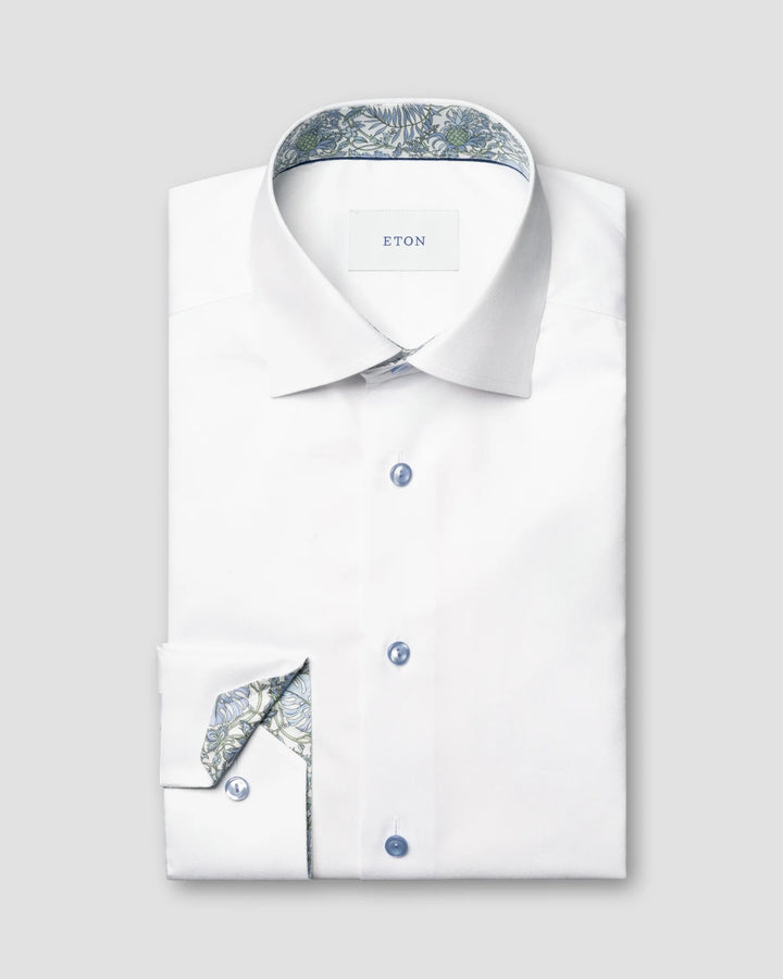 Slim Fit Floral Effect Signature Twill Shirt