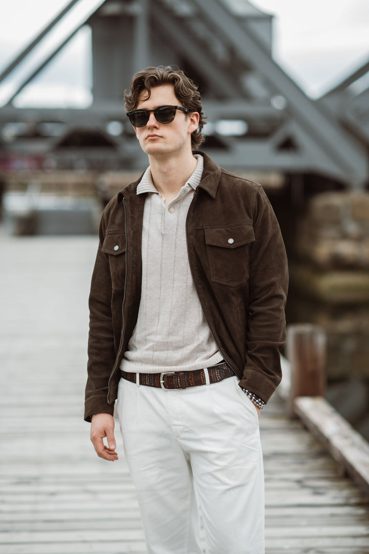 SUEDE ZIP JACKET