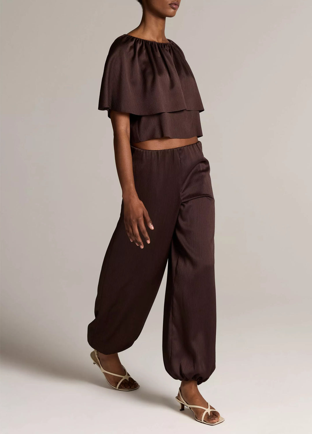 MID WAIST PLISSE CRINKLE PANT