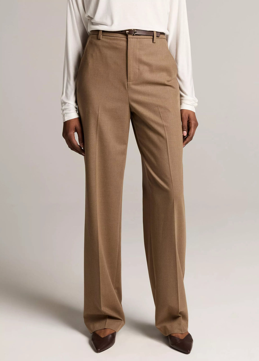 ELSA HIGH RISE STRAIGHT LEG FINE WOOL TROUSER