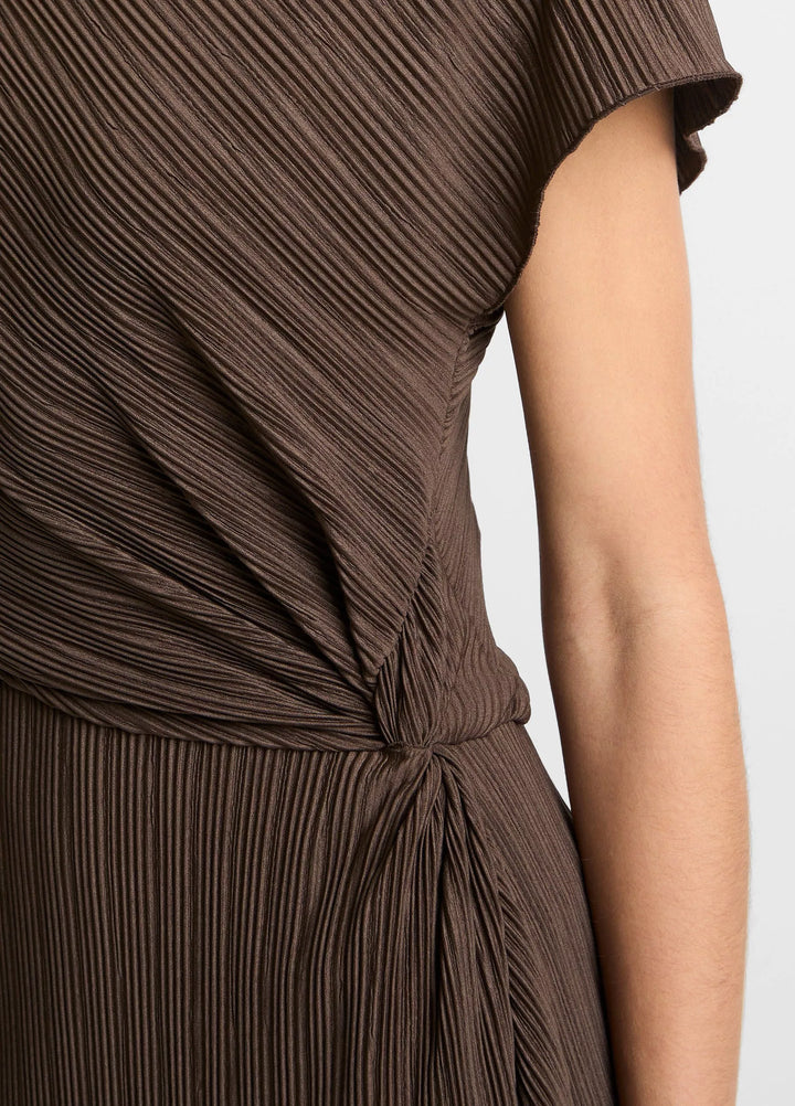 DIRECTIONAL PLEATED TWIST DRESS