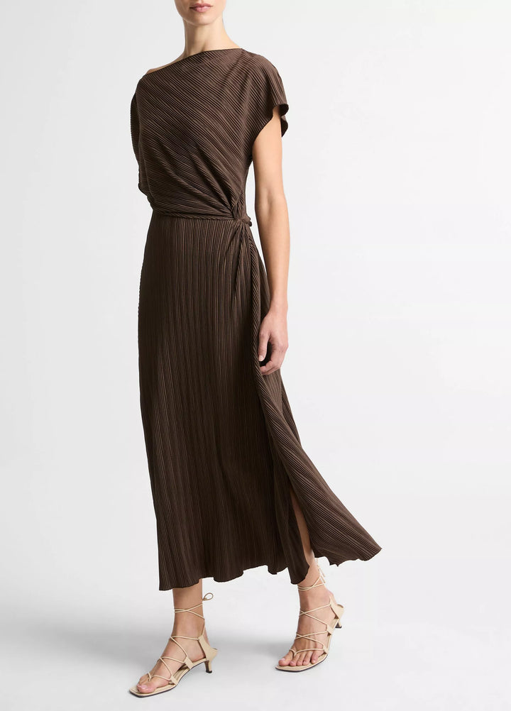 DIRECTIONAL PLEATED TWIST DRESS