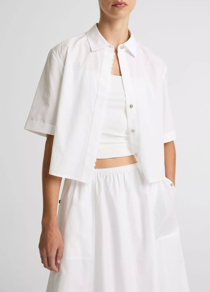 SCALLOP DETAIL S/S SHIRT