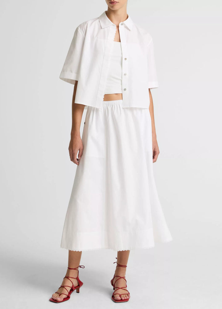 SCALLOP DETAIL S/S SHIRT