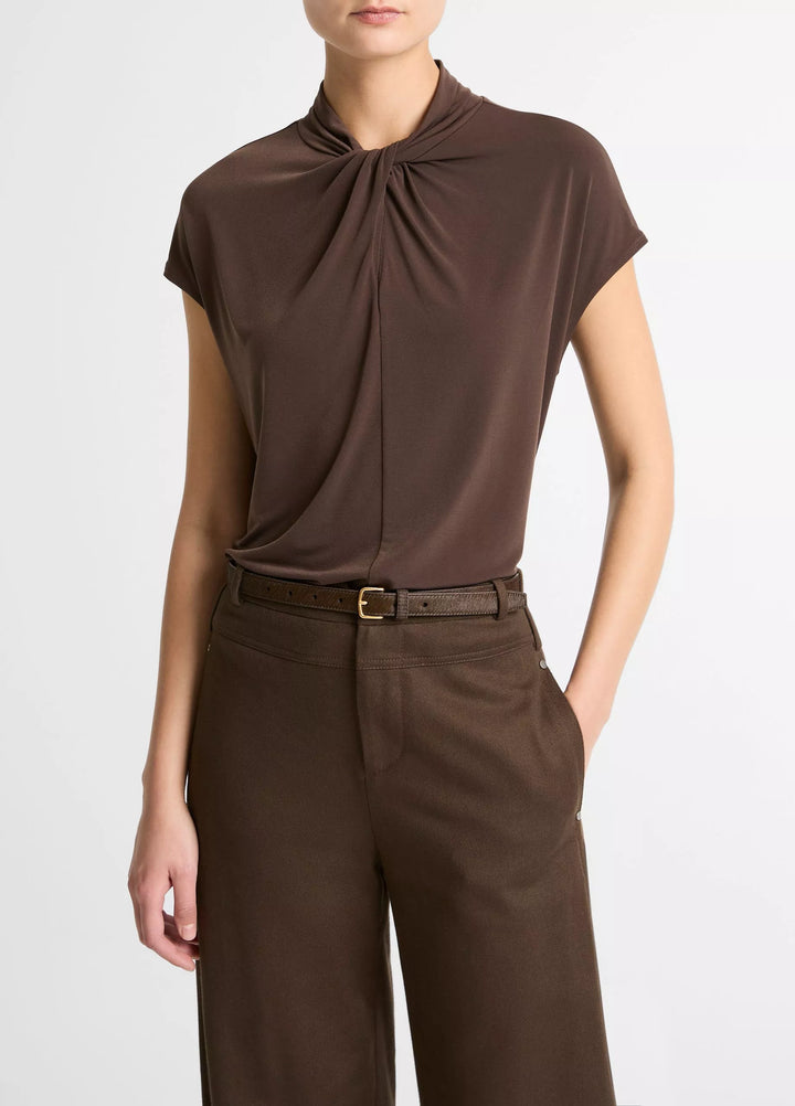 CAP SLV TWIST NK TOP