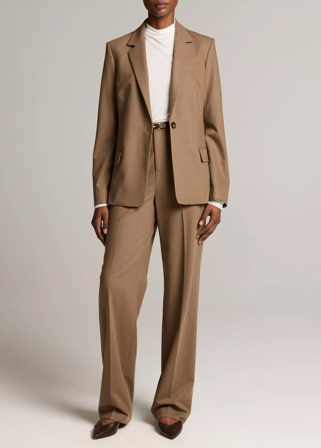 ELSA HIGH RISE STRAIGHT LEG FINE WOOL TROUSER