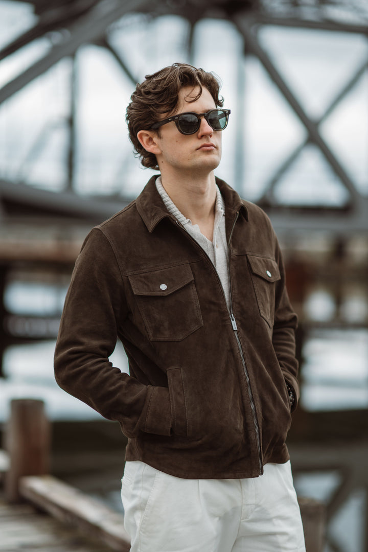 SUEDE ZIP JACKET