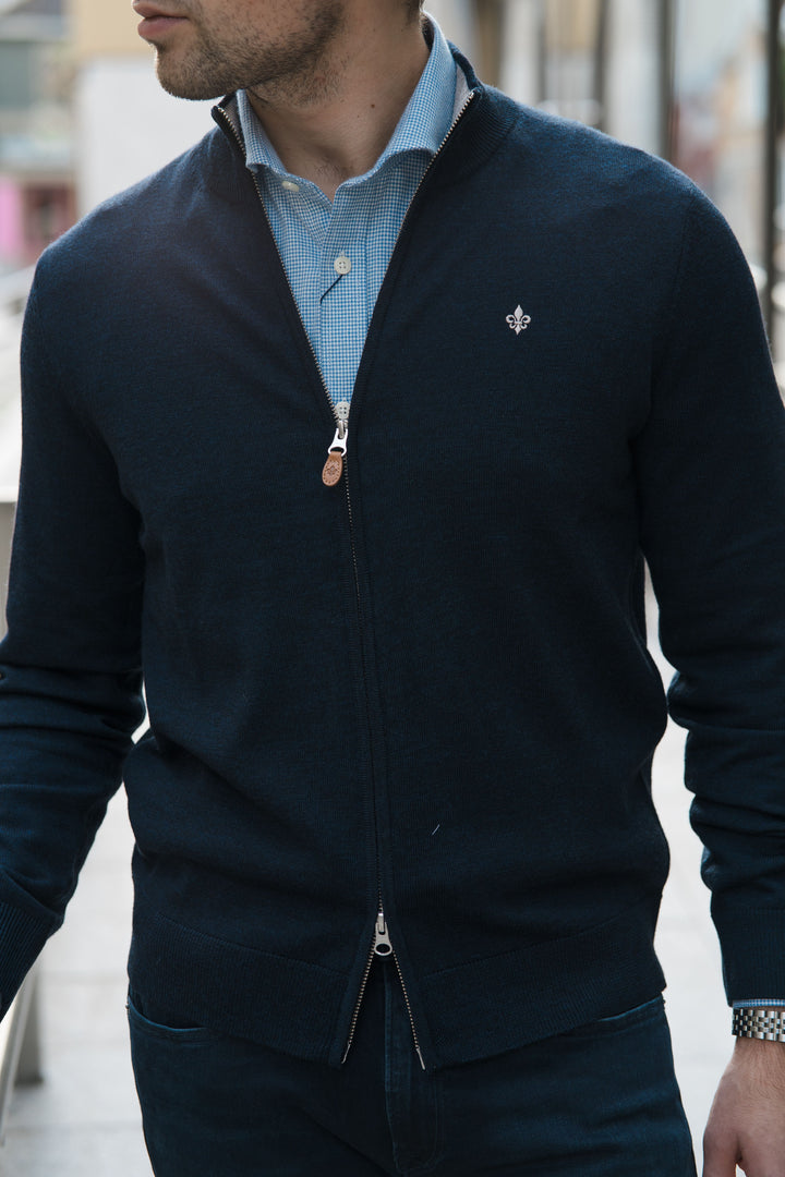 Merino Zip Cardigan