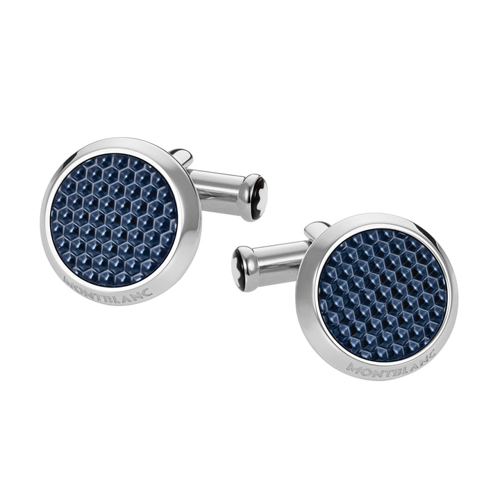 CUFF LINKS STEEL LACQUERED BLUE HOUR