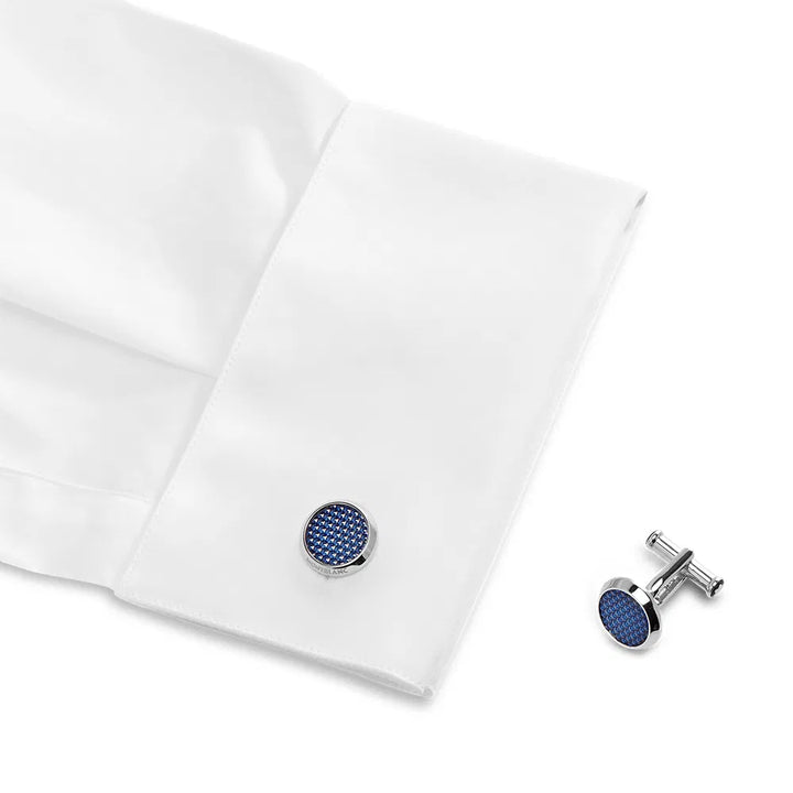 CUFF LINKS STEEL LACQUERED BLUE HOUR