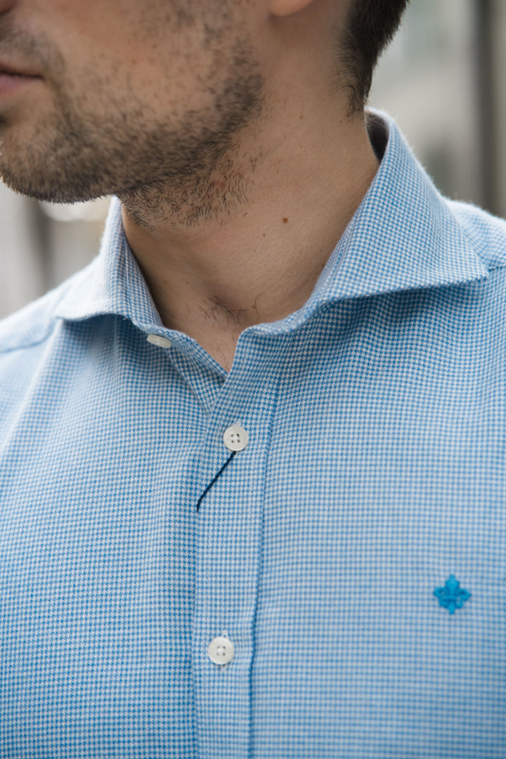 MORRIS Soft Twill Dogtooth Shirt-Slim Fit