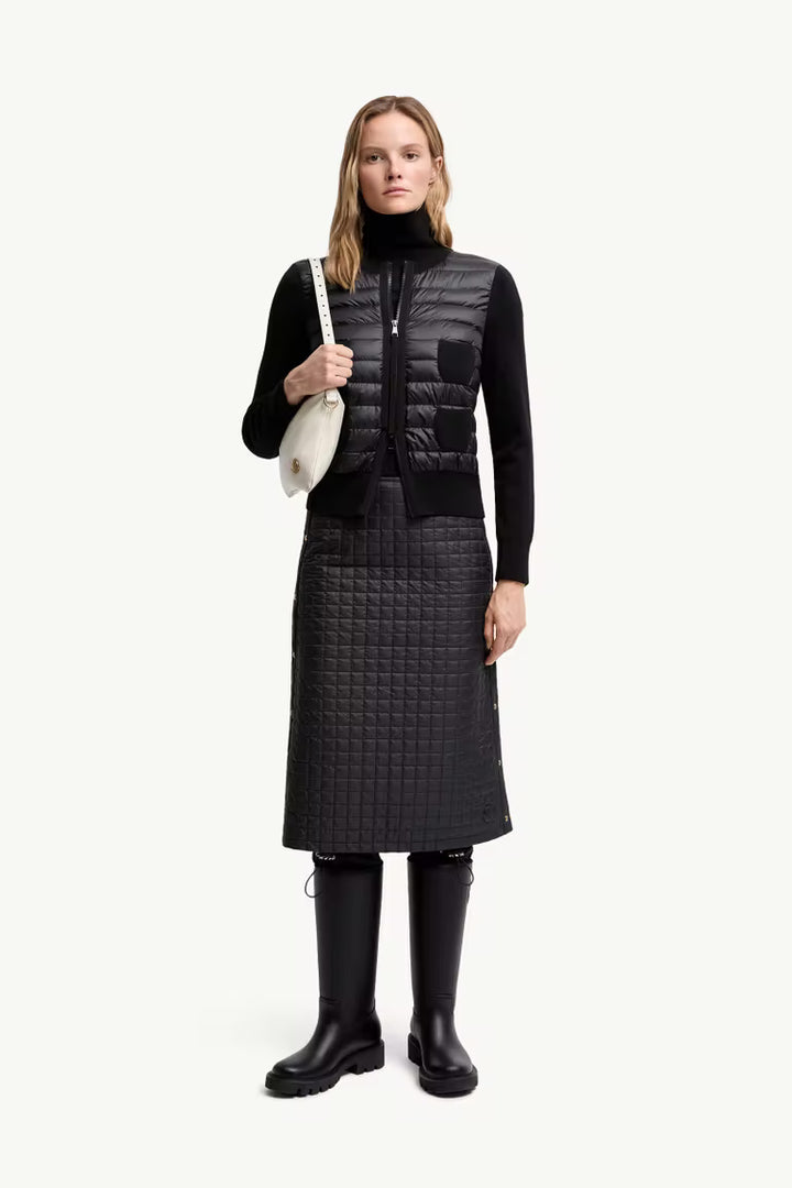 Padded Wool Zip-Up Cardigan