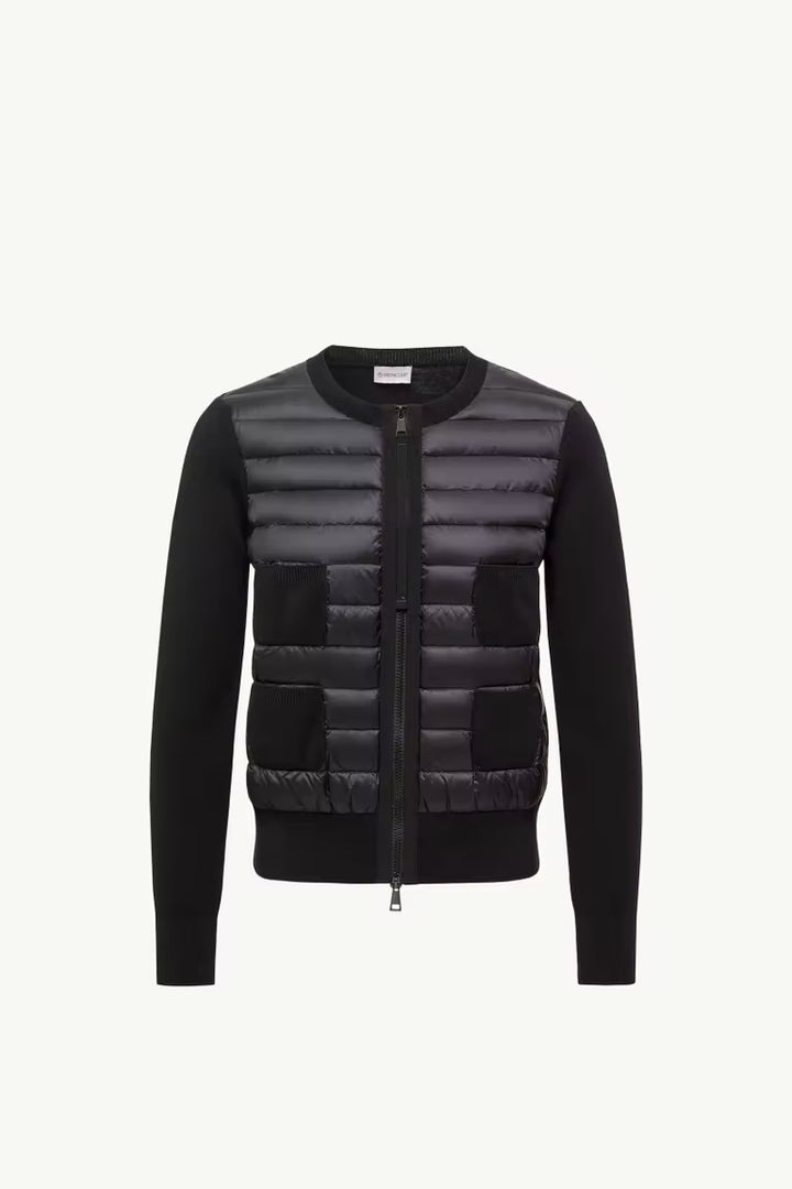 Padded Wool Zip-Up Cardigan