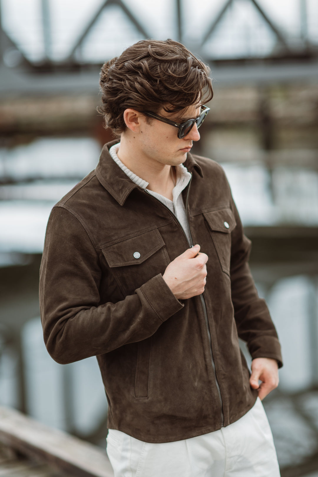 SUEDE ZIP JACKET