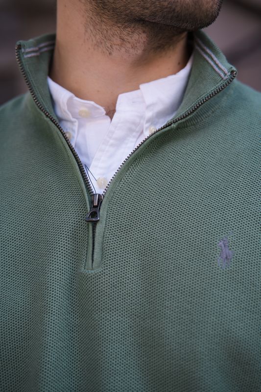 POLO RALPH LAUREN Mesh-Knit Cotton Quarter-Zip Jumper