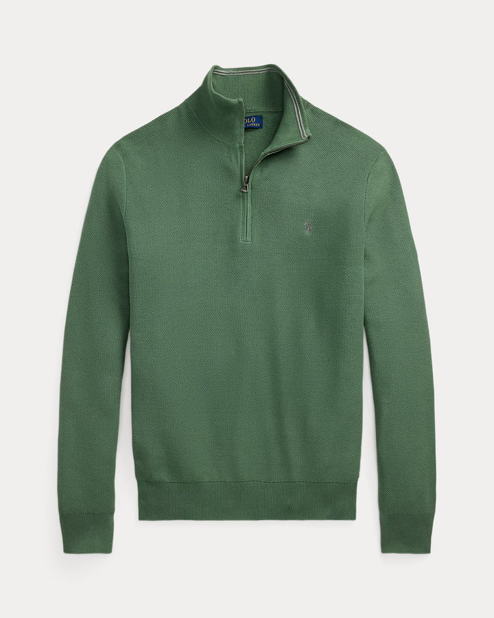 POLO RALPH LAUREN Mesh-Knit Cotton Quarter-Zip Jumper