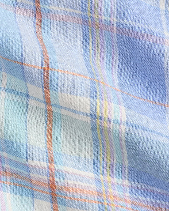 Classic Fit Plaid Slub Linen Shirt