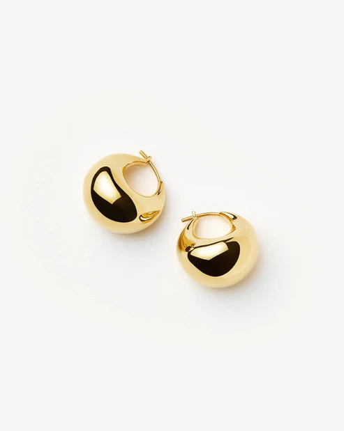 SCULPTURAL CHUBBY DOME SMALL HOOP EARRINGS