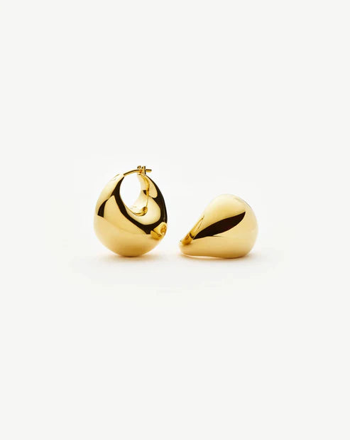 SCULPTURAL CHUBBY DOME SMALL HOOP EARRINGS
