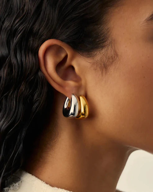 Sculptural Chubby Small Hoop Earrings