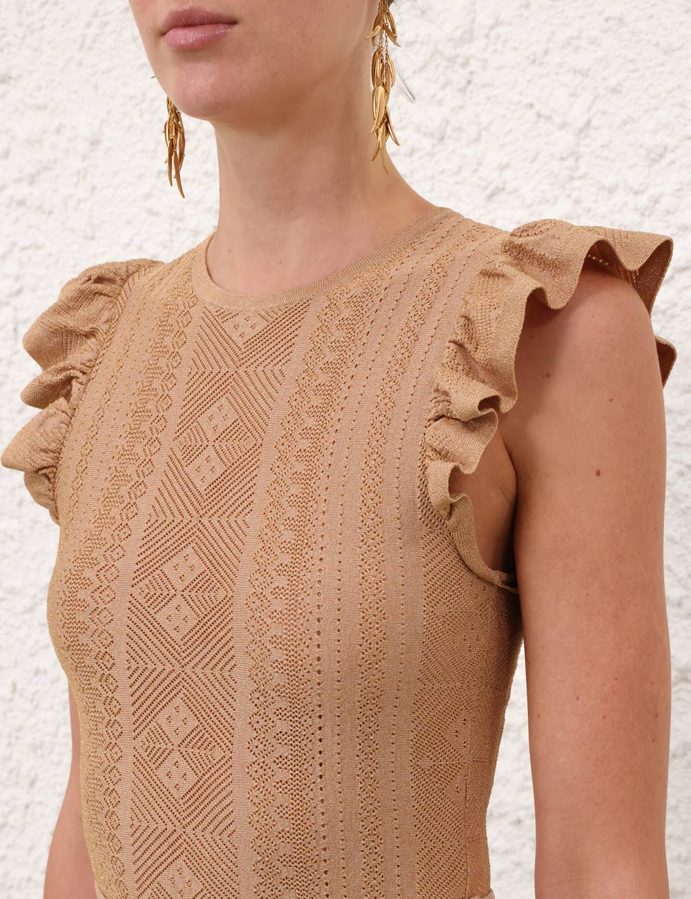 Aster Metallic Pointelle Tank