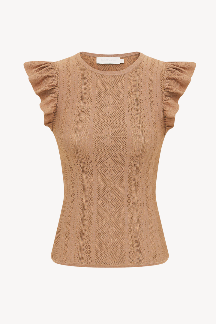 Aster Metallic Pointelle Tank
